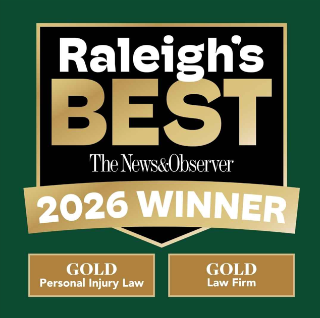 Raleigh's Best 2026 Winner Gold Personal Injury Law Gold Law Firm
